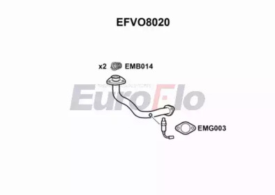 Труба выхлопного газа EFVO8020 EuroFlo - фото №1