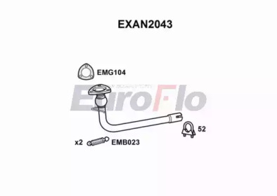 Труба выхлопного газа EXAN2043 EuroFlo - фото №1