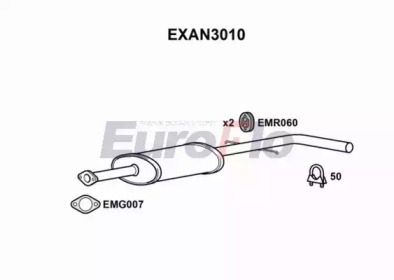 Средний глушитель выхлопных газов EXAN3010 EuroFlo - фото №1