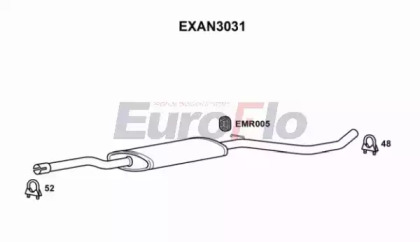 Средний глушитель выхлопных газов EXAN3031 EuroFlo - фото №1