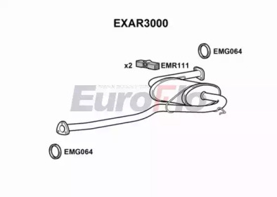 Средний глушитель выхлопных газов EXAR3000 EuroFlo - фото №1