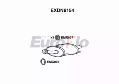 Глушитель выхлопных газов конечный EXDN6154 EuroFlo - фото №1