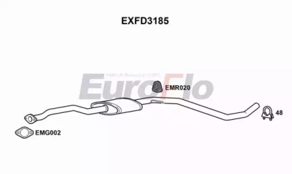 Средний глушитель выхлопных газов EXFD3185 EuroFlo - фото №1