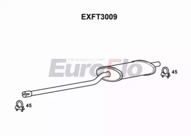 Средний глушитель выхлопных газов EXFT3009 EuroFlo - фото №1