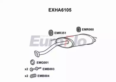 Глушитель выхлопных газов конечный EXHA6105 EuroFlo - фото №1