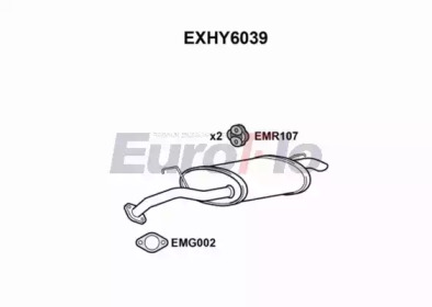 Глушитель выхлопных газов конечный EXHY6039 EuroFlo - фото №1