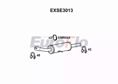 Средний глушитель выхлопных газов EXSE3013 EuroFlo - фото №1