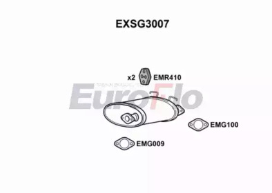 Средний глушитель выхлопных газов EXSG3007 EuroFlo - фото №1