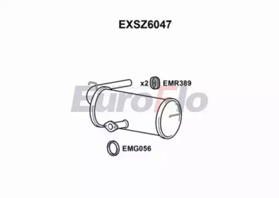 Глушитель выхлопных газов конечный EXSZ6047 EuroFlo - фото №1