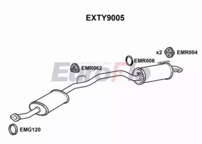 Средний / конечный глушитель ог EXTY9005 EuroFlo - фото №1