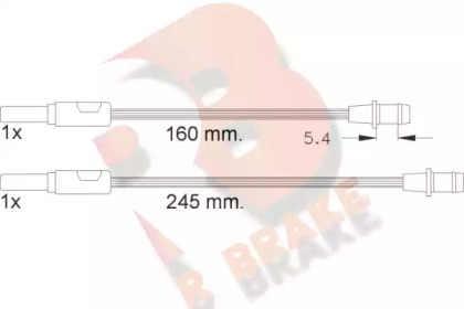 Сигнализатор, износ тормозных колодок 610265RB R BRAKE - фото №1