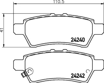 Комплект тормозных колодок, дисковый тормоз NP2028 NISSHINBO