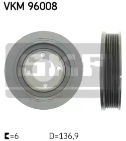 Ременный шкив, коленчатый вал VKM 96008 SKF - фото №1