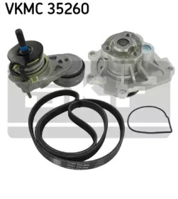 Водяной насос + комплект ручейковых ремней VKMC 35260 SKF
