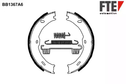 Комплект тормозных колодок, стояночная тормозная система BB1367A6 FTE - фото №1