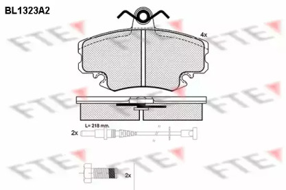 Комплект тормозных колодок, дисковый тормоз BL1323A2 FTE - фото №1