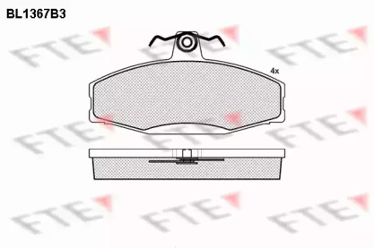 Комплект тормозных колодок, дисковый тормоз BL1367B3 FTE - фото №1