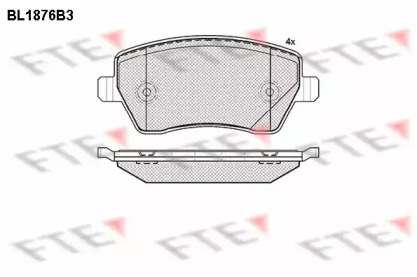 Комплект тормозных колодок, дисковый тормоз BL1876B3 FTE - фото №1