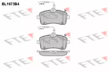 Комплект тормозных колодок, дисковый тормоз BL1973B4 FTE - фото №1