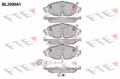 Комплект тормозных колодок, дисковый тормоз BL2090A1 FTE - фото №1