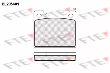Комплект тормозных колодок, дисковый тормоз BL2354A1 FTE - фото №1