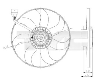 Вентилятор, охлаждение двигателя 837-0036 TYC - фото №1