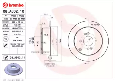 Тормозной диск 08.A602.11 BREMBO