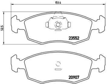 Комплект тормозных колодок, дисковый тормоз P 23 079 BREMBO - фото №1