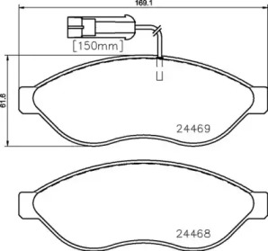 Комплект тормозных колодок, дисковый тормоз P 23 144 BREMBO - фото №1
