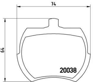 Комплект тормозных колодок, дисковый тормоз P 52 002 BREMBO - фото №1