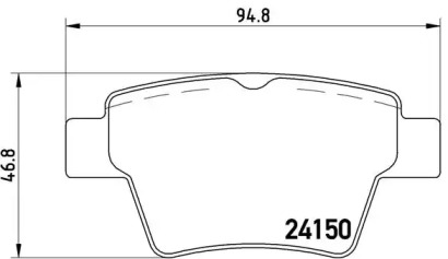 Комплект тормозных колодок, дисковый тормоз P 61 080 BREMBO - фото №1