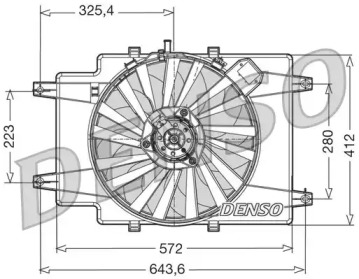 Вентилятор, охлаждение двигателя DER01007 DENSO - фото №1