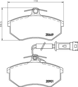 Комплект тормозных колодок, дисковый тормоз MDB1293 MINTEX - фото №1