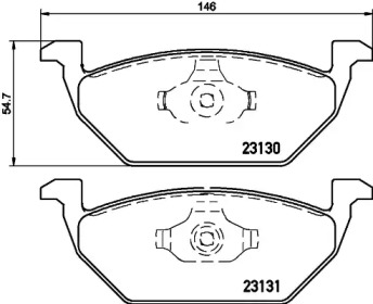 Комплект тормозных колодок, дисковый тормоз MDB2034 MINTEX