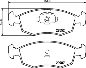 Комплект тормозных колодок, дисковый тормоз MDB2076 MINTEX