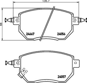 Комплект тормозных колодок, дисковый тормоз MDB2387 MINTEX - фото №1