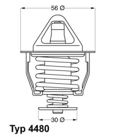 Термостат, охлаждающая жидкость 4480.82D WAHLER - фото №1