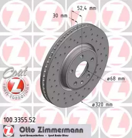 Тормозной диск 100.3355.52 ZIMMERMANN - фото №1