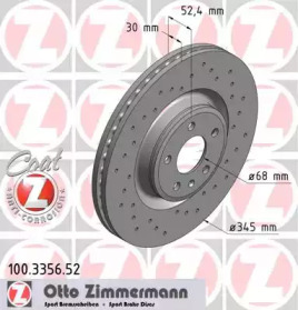 Тормозной диск 100.3356.52 ZIMMERMANN - фото №1