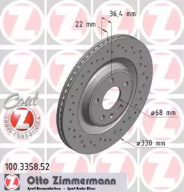 Тормозной диск 100.3358.52 ZIMMERMANN - фото №1