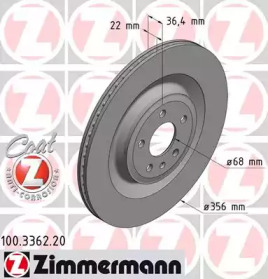 Тормозной диск 100.3362.20 ZIMMERMANN - фото №1