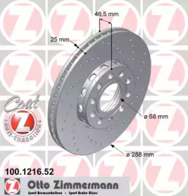 Тормозной диск 100.1216.52 ZIMMERMANN - фото №1