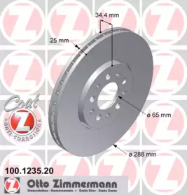 Тормозной диск 100.1235.20 ZIMMERMANN - фото №1