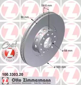 Тормозной диск 100330320 ZIMMERMANN