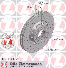 Тормозной диск 100.3303.52 ZIMMERMANN - фото №1
