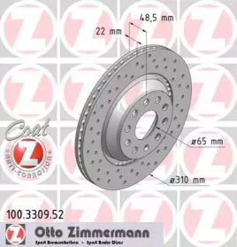 Тормозной диск 100.3309.52 ZIMMERMANN - фото №1