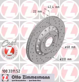 Тормозной диск 100.3311.52 ZIMMERMANN - фото №1