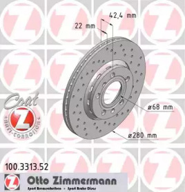 Тормозной диск 100.3313.52 ZIMMERMANN