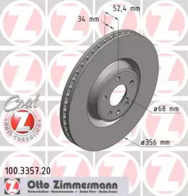 Тормозной диск 100.3357.20 ZIMMERMANN - фото №1