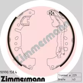 Комплект тормозных колодок 10990.158.4 ZIMMERMANN - фото №1